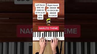 Naruto Theme EASY Piano Tutorial with Letter Notes Shorts [upl. by Ware]