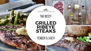 The BEST GRILLED RIBEYE STEAKS Easy tips to make the best steak ever [upl. by Sieracki825]