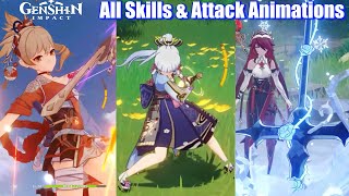 Genshin Impact  All 37 Characters Skills amp Attack Animations Inazuma Updated [upl. by Durno]