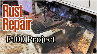 Rusty Floor Pan Replacement F100 Ford Project [upl. by Haras30]