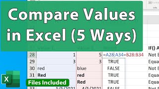 Compare Values in Excel 5 Ways  Beginner to Advanced [upl. by Reinhold]