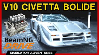 BeamNG  EXTREME POWER V10 CIVETTA BOLIDE [upl. by Melba956]