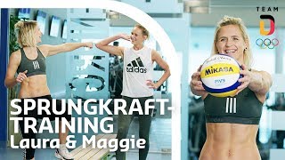 Richtig SPRUNGKRAFT trainieren  mit Laura Ludwig und Maggie Kozuch  Trainingshelden [upl. by Ahsenroc779]