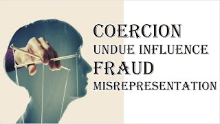 Coercion Undue Influence Fraud Misrepresentation  Indian Contract Act 1872  Law Guru [upl. by Aremahs]