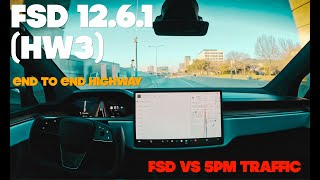 Tesla FSD 1261 Hardware 3 End to End Highway [upl. by Fosque]