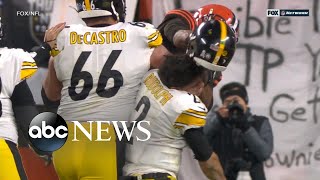 Violent brawl breaks out at NFL game l ABC News [upl. by Wanids737]