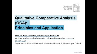 Qualitative Comparative Analysis QCA Principles and Application [upl. by O'Connor]