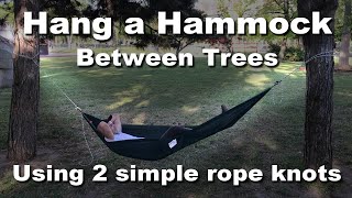 How to hang a hammock outdoors on trees [upl. by Etteval869]