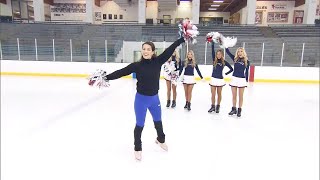 Nancy Kerrigan Teaches New England Patriots Cheerleaders How to Ice Skate [upl. by Nelly]