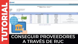 CÓMO CONSEGUIR PROVEEDORES A TRAVÉS DEL RUC [upl. by Aicinod]