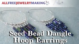 DIY Seed Bead Dangle Hoop Earrings [upl. by Ardried]