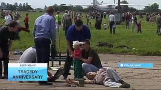 Lviv Honours 2002 Sknyliv Tragedy Victims 77 people died as Su27 fighter crashed into crowd [upl. by Ebbie47]