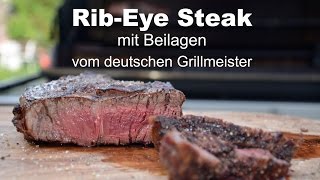 RibEye Steak vom Grill mit Beilagen  USBeef vom deutschen Grillmeister [upl. by Crescantia736]