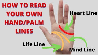 HOW TO READ YOUR OWN HANDPALM LINES PALMISTRY [upl. by Folsom27]