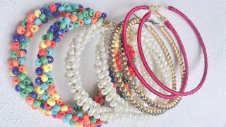 5 HOOP EARRINGS DIY JEWELRY IDEAS [upl. by Adlecirg]