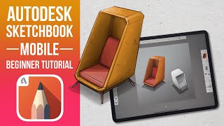 Autodesk Sketchbook Mobile Beginner Tutorial [upl. by Rajiv955]