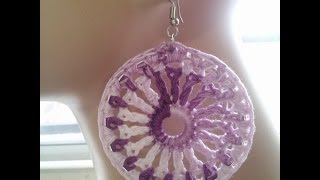 Crochet Tutorial  Earring Motif With Metal Ring Hoop [upl. by Ursola356]