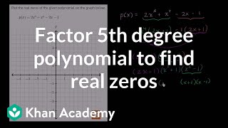 Factoring 5th degree polynomial to find real zeros  Algebra II  Khan Academy [upl. by Newfeld]