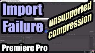 The file has an unsupported compression type Premiere Pro MP4 vs MTS [upl. by Virge]