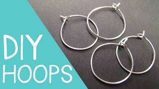 DIY Hoop Earrings  Wine Charm Rings Wire Jewelry Tutorial [upl. by Greysun]